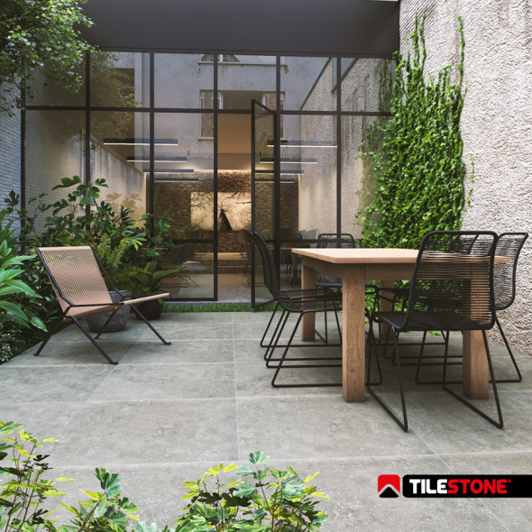 ceramic terrace tiles , floortiles, middle grey, Impermo, industrial & loft